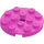 LEGO Dark Pink Plate 4 x 4 Round with Hole and Snapstud (60474)