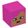 LEGO Dark Pink Square Minifigure Head with Zombie Hunter Face (19729 / 100571)