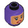 LEGO Dark Purple Batgirl with Cape with Smile Minifigure Head (Recessed Solid Stud) (3626 / 29423)