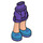 LEGO Dark Purple Hip with Rolled Up Shorts with Blue Shoes with Purple Laces with Thick Hinge (35556 / 35557)