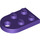 LEGO Dark Purple Plate 2 x 3 with Rounded End and Pin Hole (3176)