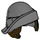 LEGO Dark Stone Gray Hat with Folded Brim and Dark Brown Bob Cut Hair (28271 / 39562)