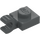 LEGO Dark Stone Gray Plate 1 x 1 with Horizontal Clip (Thick Open &#039;O&#039; Clip) (52738 / 61252)