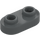 LEGO Dark Stone Gray Plate 1 x 2 with Rounded Ends and Open Studs (35480)