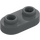 LEGO Dark Stone Gray Plate 1 x 2 with Rounded Ends and Open Studs (35480)