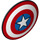 LEGO Dark Stone Gray Round Shield with Curved Face with Captain America Shield (50695 / 75902)