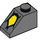 LEGO Dark Stone Gray Slope 1 x 2 (45°) with Yellow symbol (3040 / 34101)