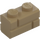 LEGO Dark Tan Brick 1 x 2 with Embossed Bricks (98283)