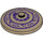 LEGO Dark Tan Dish 4 x 4 with Purple Serpent and Circle of Symbols (Solid Stud) (3960 / 19748)