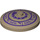 LEGO Dark Tan Dish 4 x 4 with Purple Serpent and Circle of Symbols (Solid Stud) (3960 / 19748)