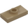 LEGO Dark Tan Plate 1 x 2 with 1 Stud (with Groove and Bottom Stud Holder) (15573 / 78823)