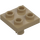 LEGO Dark Tan Plate 2 x 2 with Bottom Pin (No Holes) (2476 / 48241)