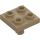 LEGO Dark Tan Plate 2 x 2 with Bottom Pin (No Holes) (2476 / 48241)