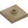 LEGO Dark Tan Plate 2 x 2 with Groove and 1 Center Stud (23893 / 87580)