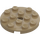 LEGO Dark Tan Plate 4 x 4 Round with Hole and Snapstud (60474)