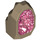 LEGO Dark Tan Rock with Transparent Dark Pink Crystal (49656)