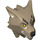 LEGO Dark Tan Wolf Head with Yellow Eyes and Cut Left Eyebrow (100192)