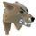 LEGO Dark Tan Wolf Head with Yellow Eyes and Cut Left Eyebrow (100192)