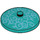 LEGO Dark Turquoise Dish 4 x 4 with Sand Blue Swirls Pattern (Solid Stud) (3960 / 36704)