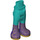 LEGO Dark Turquoise Hip with Pants with Dark Purple Boots and Gold Glitter (35573)