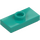 LEGO Dark Turquoise Plate 1 x 2 with 1 Stud (with Groove and Bottom Stud Holder) (15573 / 78823)