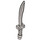 LEGO Flat Silver Curved Sword with Ridged Handle (25111)