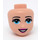 LEGO Light Flesh Minidoll Head with Light Blue Eyes and Open Mouth Dark Pink Lips (37592 / 92198)