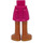 LEGO Magenta Hip with Basic Curved Skirt with Gold Sandals with Thick Hinge (35614)