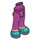 LEGO Magenta Hip with Pants with Dark Turquoise Shoes and White Laces (35642)