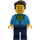 LEGO Man with Dark Azure Hoodie Minifigure