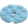 LEGO Medium Azure Plate 4 x 4 Round with Hole and Snapstud (60474)