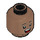 LEGO Medium Brown Minifigure Head with Decoration (Recessed Solid Stud) (3626 / 95274)