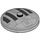 LEGO Medium Stone Gray Dish 4 x 4 with Star Wars Hatch Black and Gray (Solid Stud) (38373 / 104747)