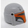 LEGO Medium Stone Gray Helmet with Sides Holes with Mandalorian Tribe Warrior Orange (66440 / 87610)