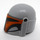 LEGO Medium Stone Gray Helmet with Sides Holes with Mandalorian Tribe Warrior Orange (66440 / 87610)