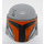 LEGO Medium Stone Gray Helmet with Sides Holes with Mandalorian Tribe Warrior Orange (66440 / 87610)