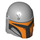 LEGO Medium Stone Gray Helmet with Sides Holes with Mandalorian Tribe Warrior Orange (66440 / 87610)