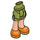 LEGO Olive Green Hip with Rolled Up Shorts with Orange Shoes with White Laces with Thick Hinge (35556 / 35557)