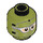 LEGO Olive Green The Riddler Minifigure Head (Recessed Solid Stud) (3626 / 77222)