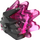 LEGO Pearl Dark Gray Vengestone Helmet Head with Transparent Dark Pink Crystal Shards  (86184)