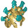 LEGO Pearl Gold Headdress with Dark Turquoise Blades (69576 / 71547)