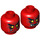 LEGO Red Ash Attacker Minifigure Head (Recessed Solid Stud) (3626 / 23869)