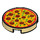 LEGO Tan Tile 2 x 2 Round with Pizza with Bottom Stud Holder (14769 / 29629)