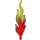 LEGO Transparent Red Large Flame with Marbled Transparent Yellow Tip (28577 / 85959)