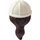 LEGO White Construction Helmet with Dark Brown Hair (16178 / 29211)