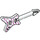 LEGO White Electric ML Model Guitar with Dark Pink Tiger Stripes (17356 / 50513)