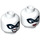 LEGO White Harley Quinn Head (Recessed Solid Stud) (3626 / 99793)