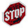 LEGO White Octagonal Shield with ‘NEVER STOP’ Sign (44156)