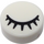 LEGO White Tile 1 x 1 Round with Closed Eye and Lashes (19241 / 98138)