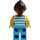 LEGO Woman in Dark Azure Striped Shirt Minifigure